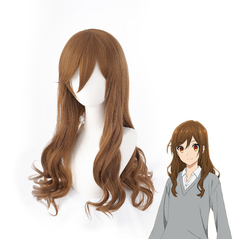 Cos brown long curly hair  HA0272