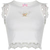 Butterfly three-dimensional white vest  HA0639