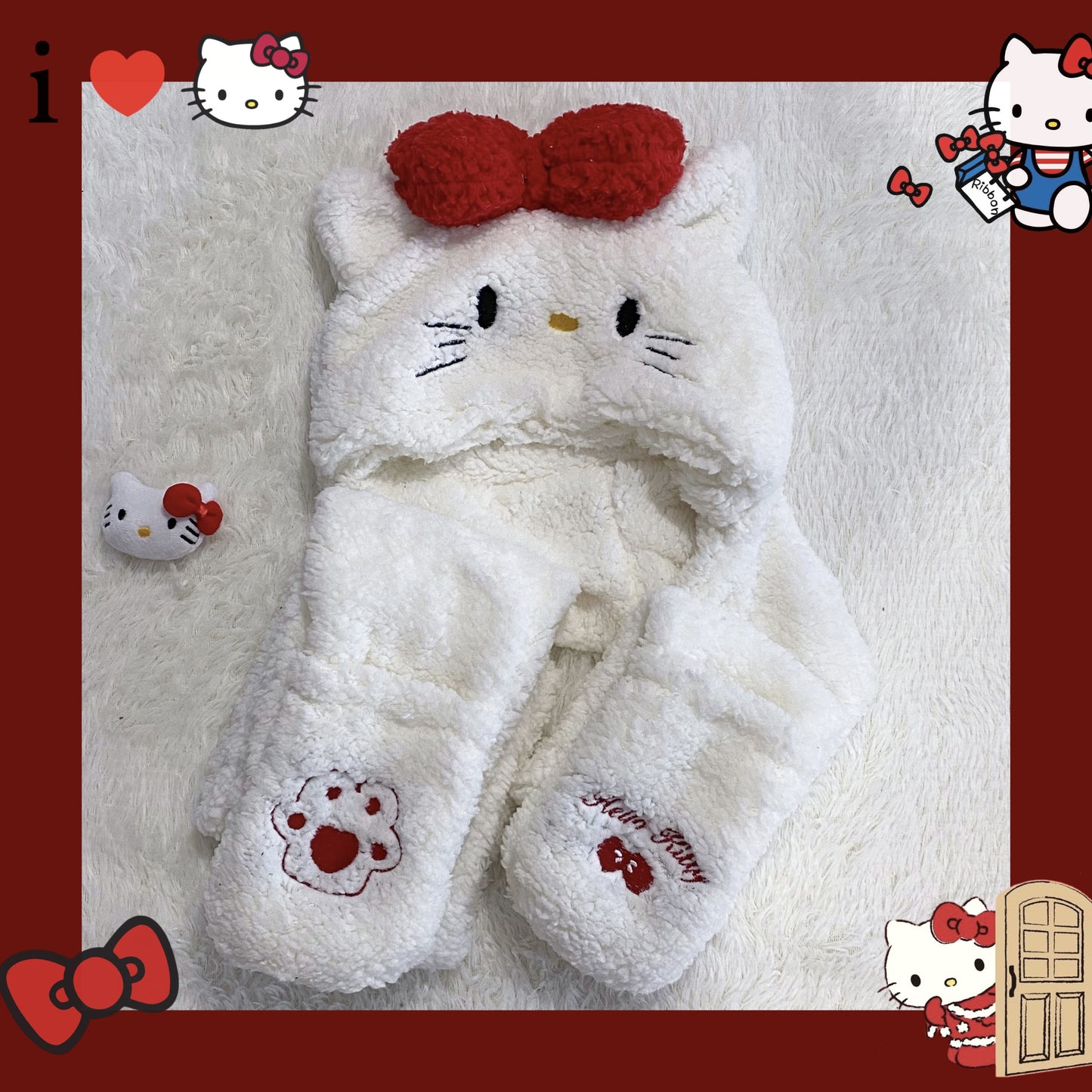 Cute cartoon warm fleece scarf  HA0607