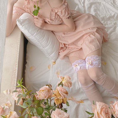 Lace Translucent Over-the-Knee Socks    HA0531