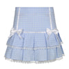 Blue Bow Lace Pleated Skirt HA0325