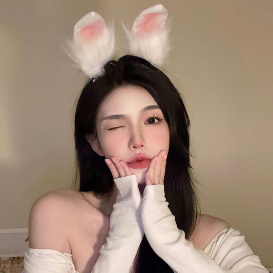 Furry Bunny Ears Headband  HA1425