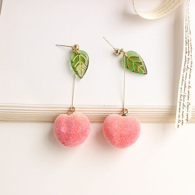 Cute girly peach earrings   HA0525