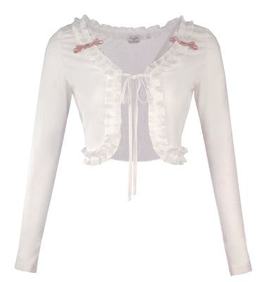 Lace Bow Sunscreen Cardigan Chiffon Sweater   HA1918