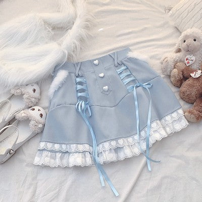 Lace Tie Heart Skirt  HA1268