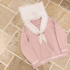 Mink-faux bow-tie knitted top  HA1424