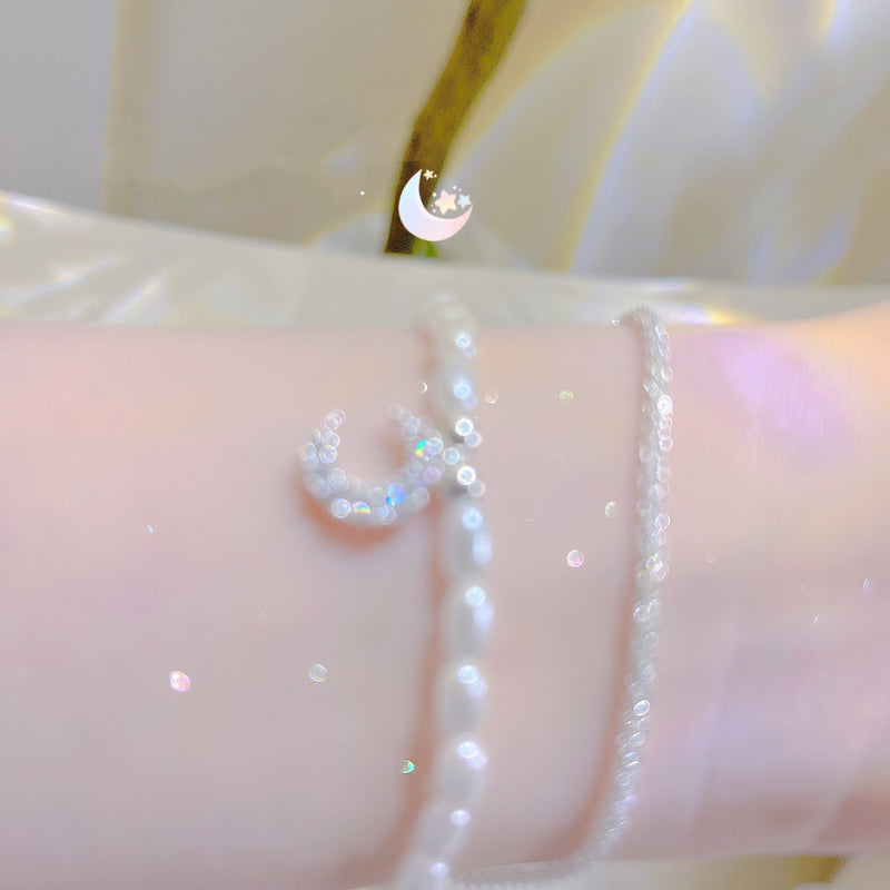 Pearl Double Moon Bracelet   HA0895