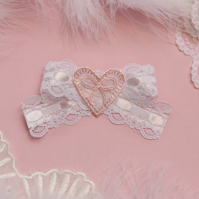 Pink and white love hand-made hairpin   HA0601