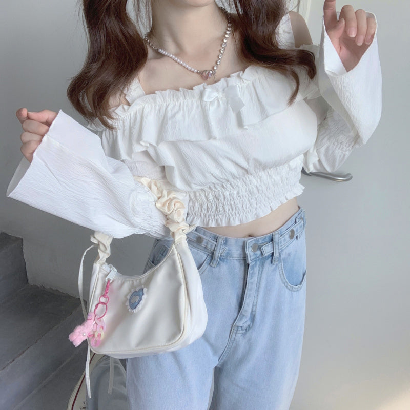 Off-the-shoulder cropped top HA0974