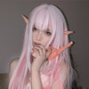 Pink and white gradient fluffy straight wig HA1619
