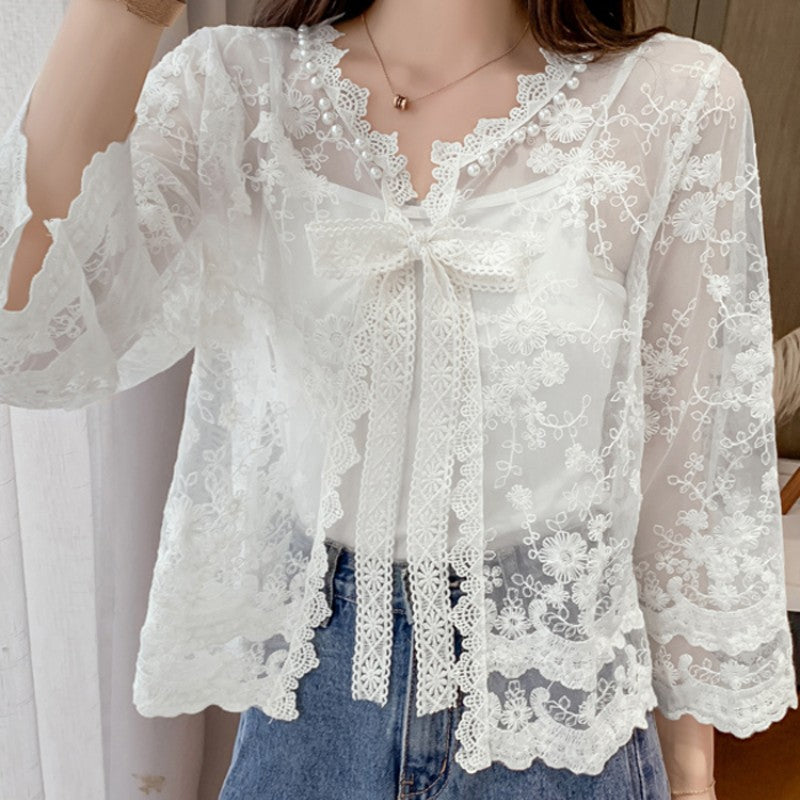 Sun protection small shawl blouse  HA1616