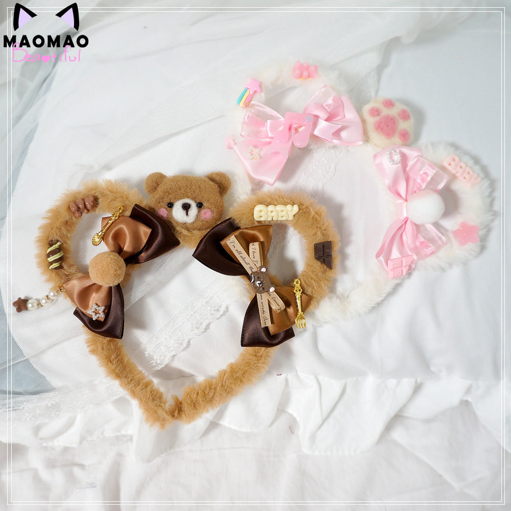 Plush Bear Ear Headband    HA0494