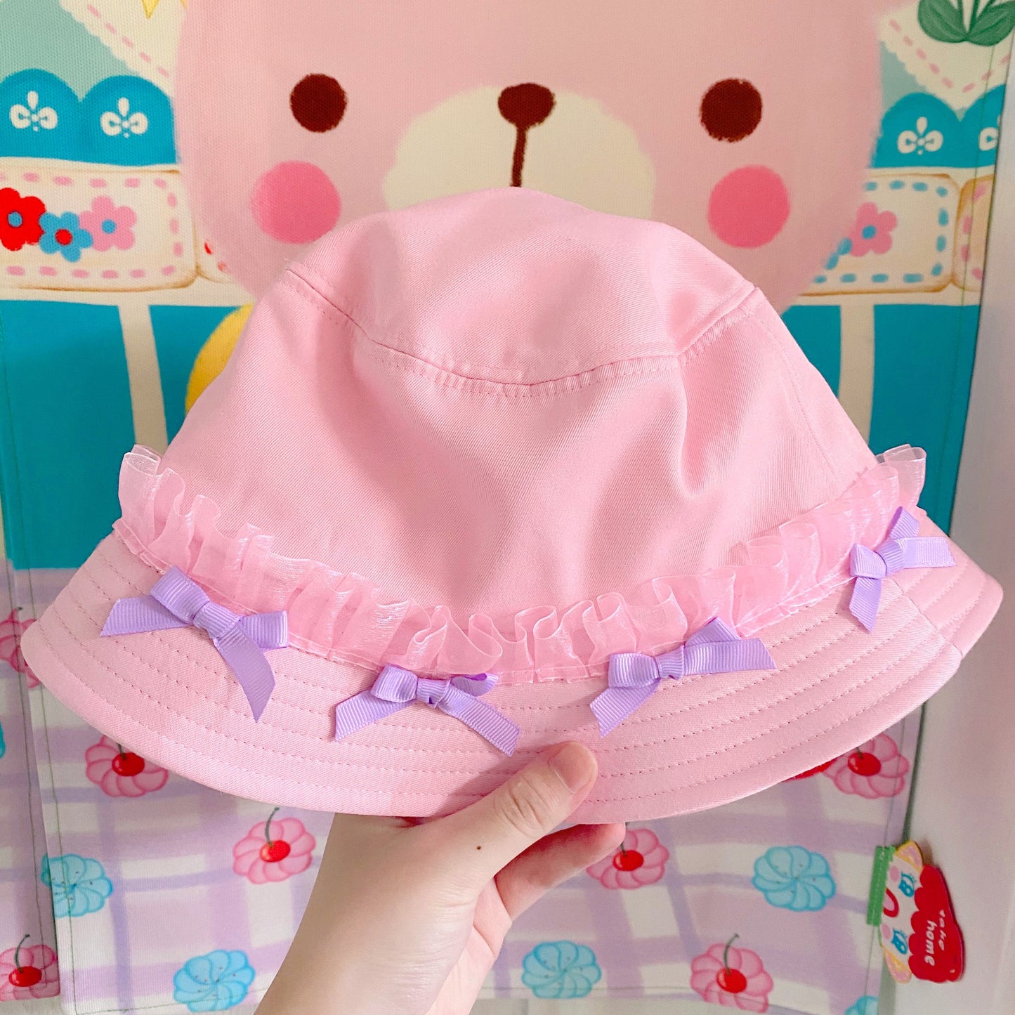 Bow Lace Pink Hat  HA0751