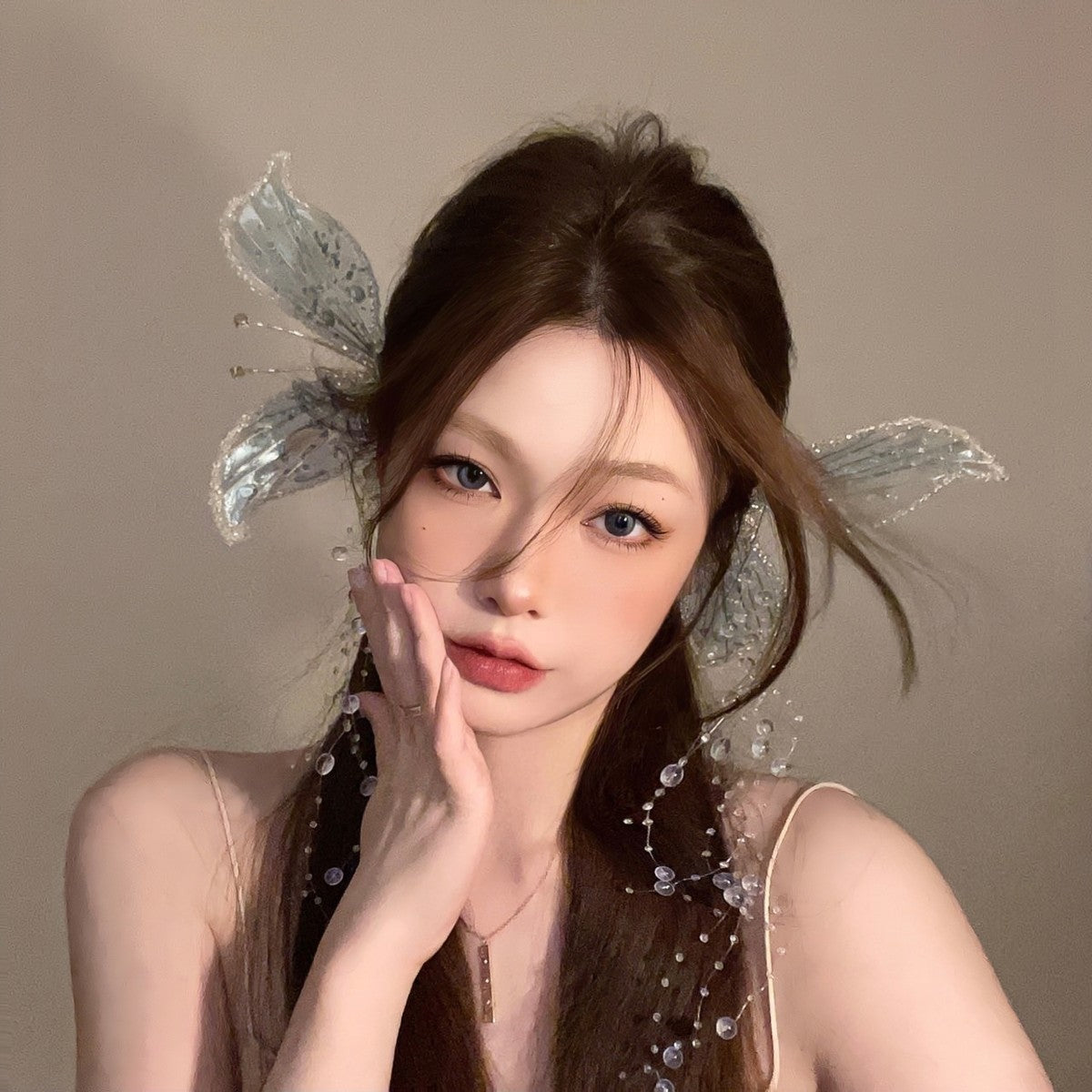 Elf Ear Bridal Crystal Barrette   HA1596