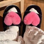 Plush one word cotton slippers   HA1343