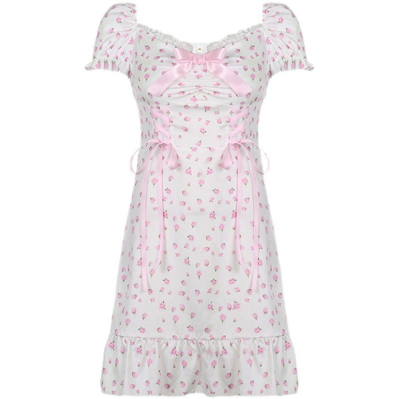 Sweet Pink Floral Dress HA0486