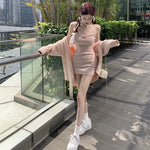 Pink Bow Knit Slip Dress HA1647