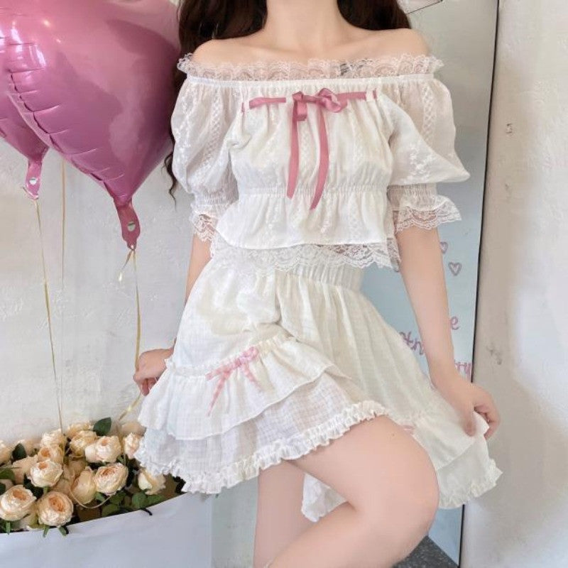 Sweet White Cake Skirt A-Line Skirt  HA0642