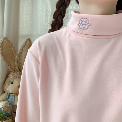 Cute Embroidered Long Sleeve T-Shirt   HA1170