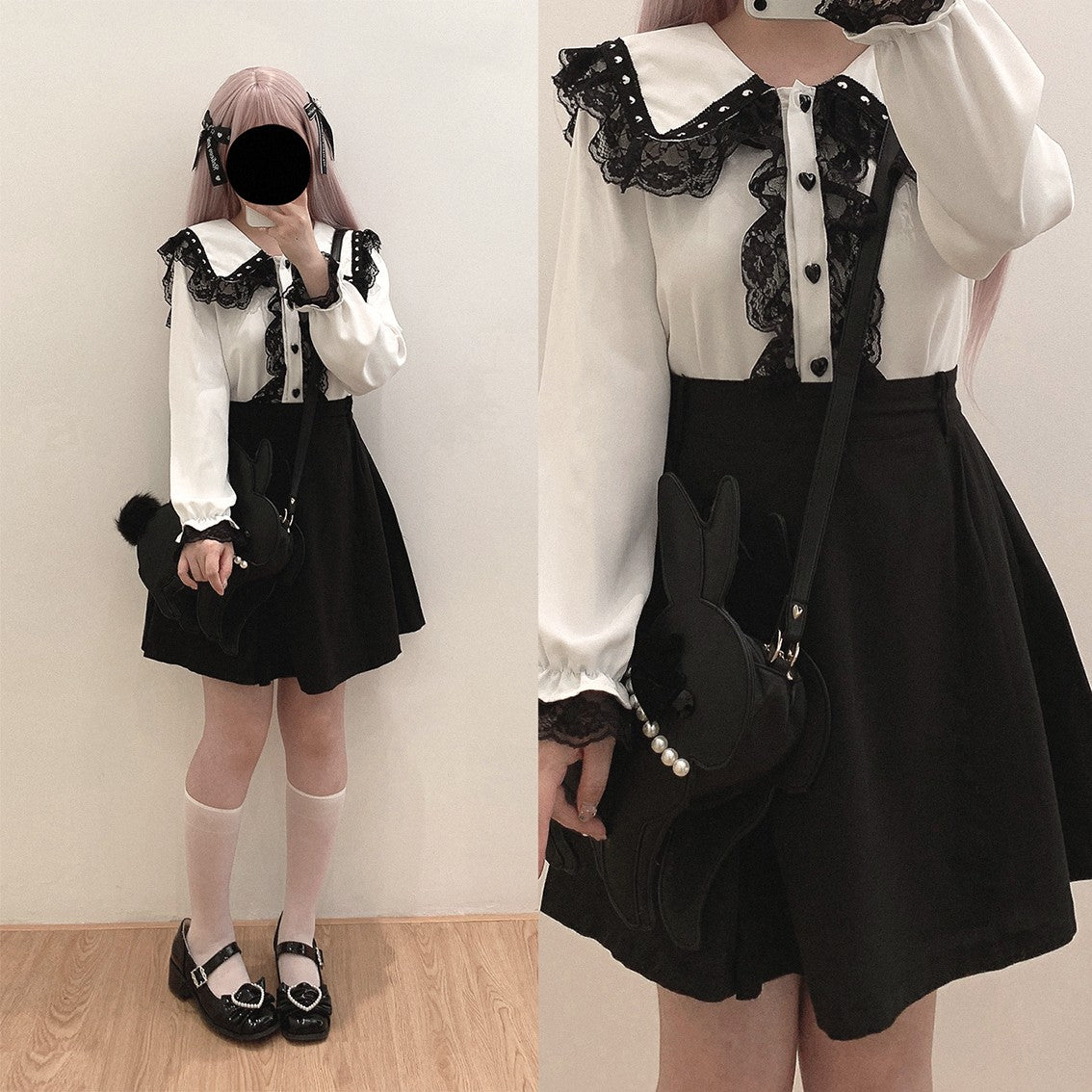 Sweetheart Knot Lace Shirt   HA1270