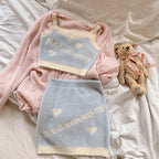 Plush letter heart skirt suit  HA0557