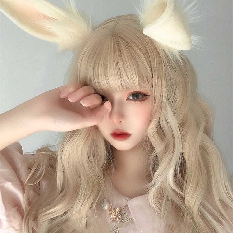 Long curly hair with natural bangs  HA0285