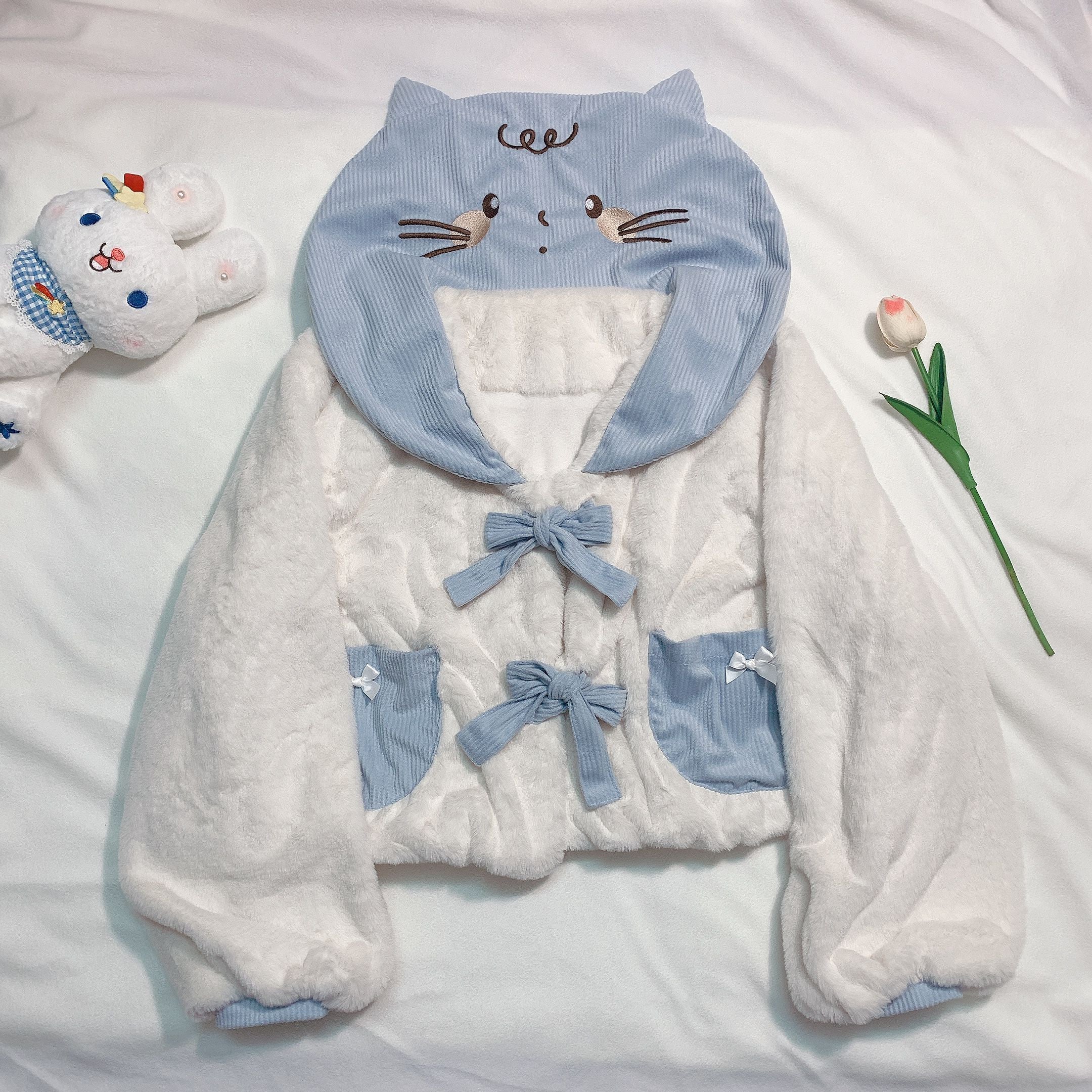 Embroidered plush jacket  HA1148