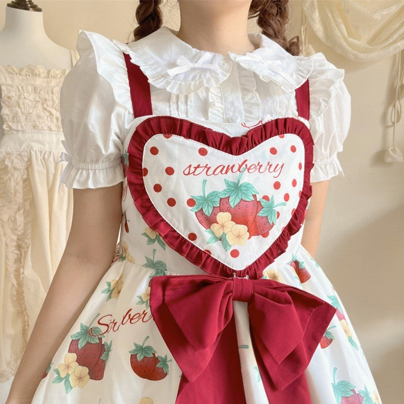 White Doll Collar Puff Sleeve Shirt HA1566