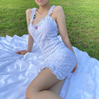 White strappy hip dress   HA1731