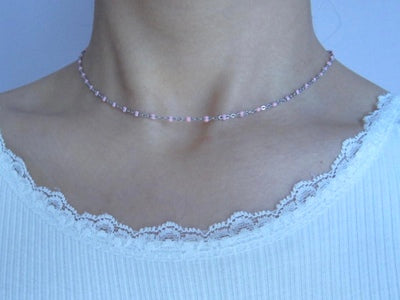 Pink Heart Rose Butterfly Necklace   HA2177