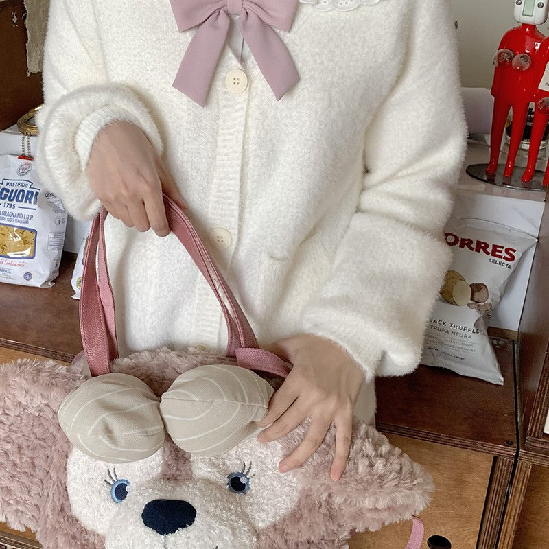 Long sleeve plush cardigan sweater   HA1476