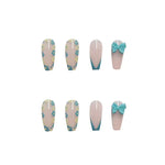 blue butterfly nails   HA0222