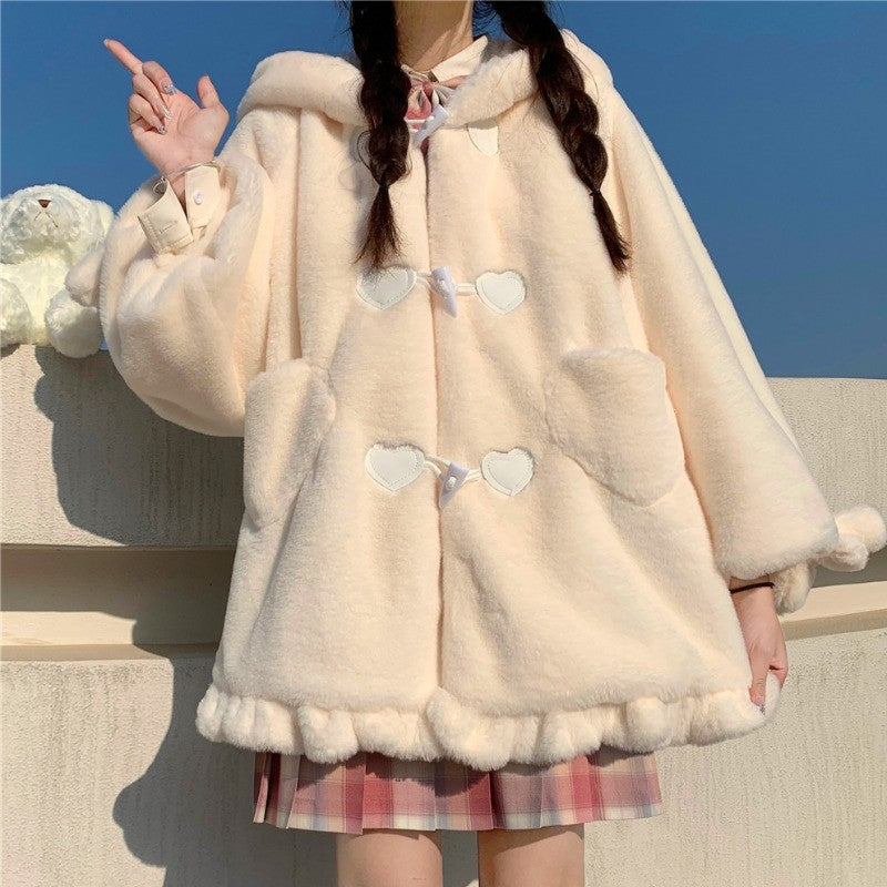 Thick fleece plush coat   HA1269