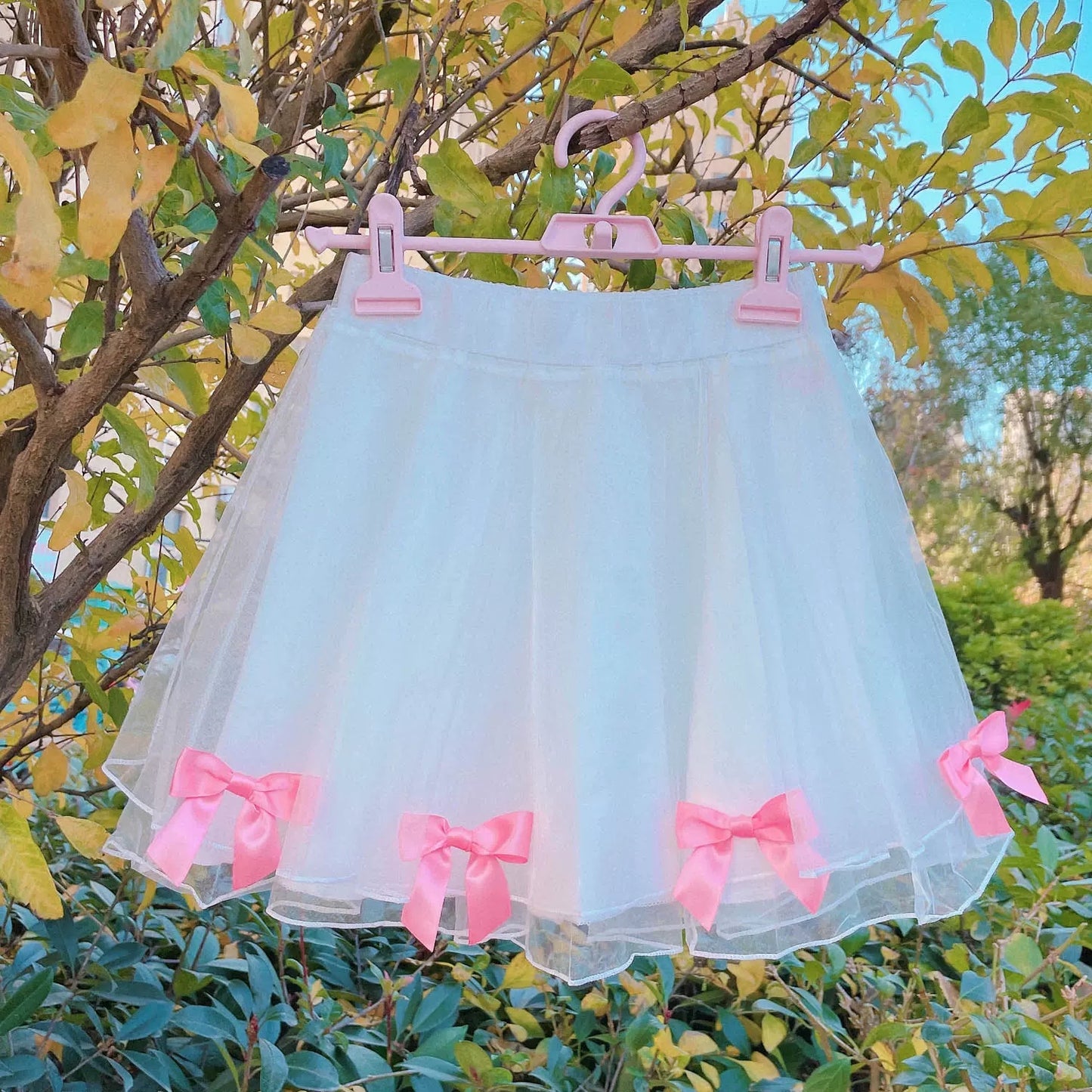 Sweet Bowknot Mesh Skirt  HA1408