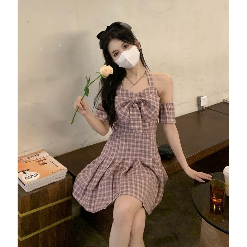 Pink plaid dress  HA1444