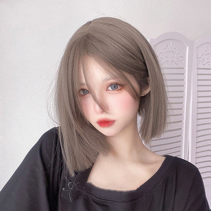 Natural medium short straight hair   HA0248
