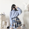 Plaid suede skirt  HA1298