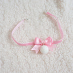 Cute pink furball bow collar    HA0503