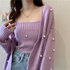 knitted cardigan two piece set    HA1380
