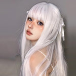 Halloween White Long Straight Hair Wig  HA1320