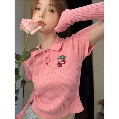 Short sleeve knitted sweater HA0517