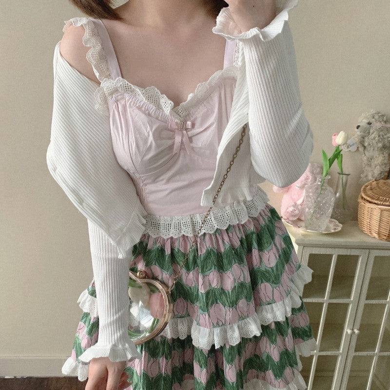 Cute Lace Camisole Top   HA1328