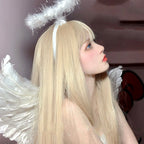 Daily sweet and cute blonde long straight hair   HA0163