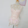 Pink lace top HA0624