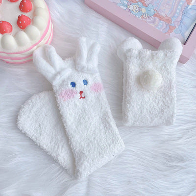 Cute Rabbit Ear Fleece Socks HA1495