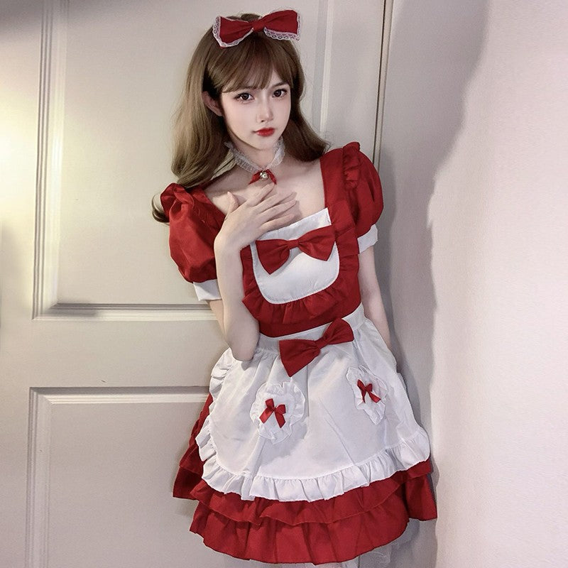 New Year red cosplay maid  HA1487