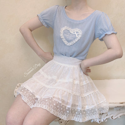 Bow cutout T-shirt  HA0509