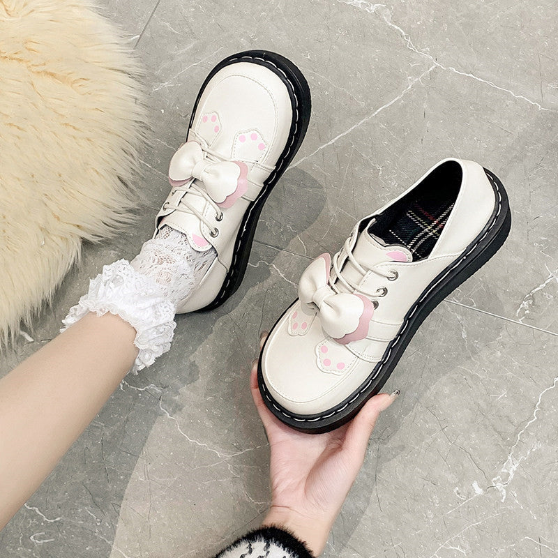 Cute round toe leather shoes   HA0559