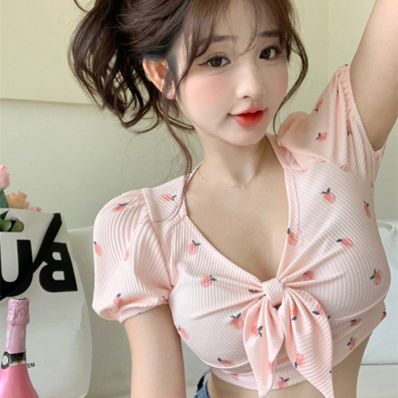 Sweet Spice Bow Short Sleeve T-Shirt  HA0840