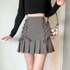 Lace-up pleated skirt HA0964